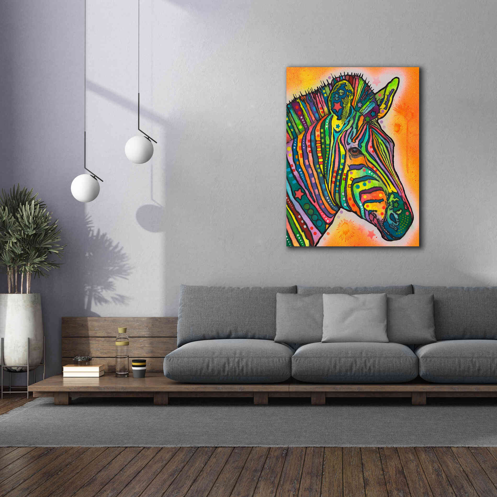 'Zebra' by Dean Russo, Giclee Canvas Wall Art,40x54