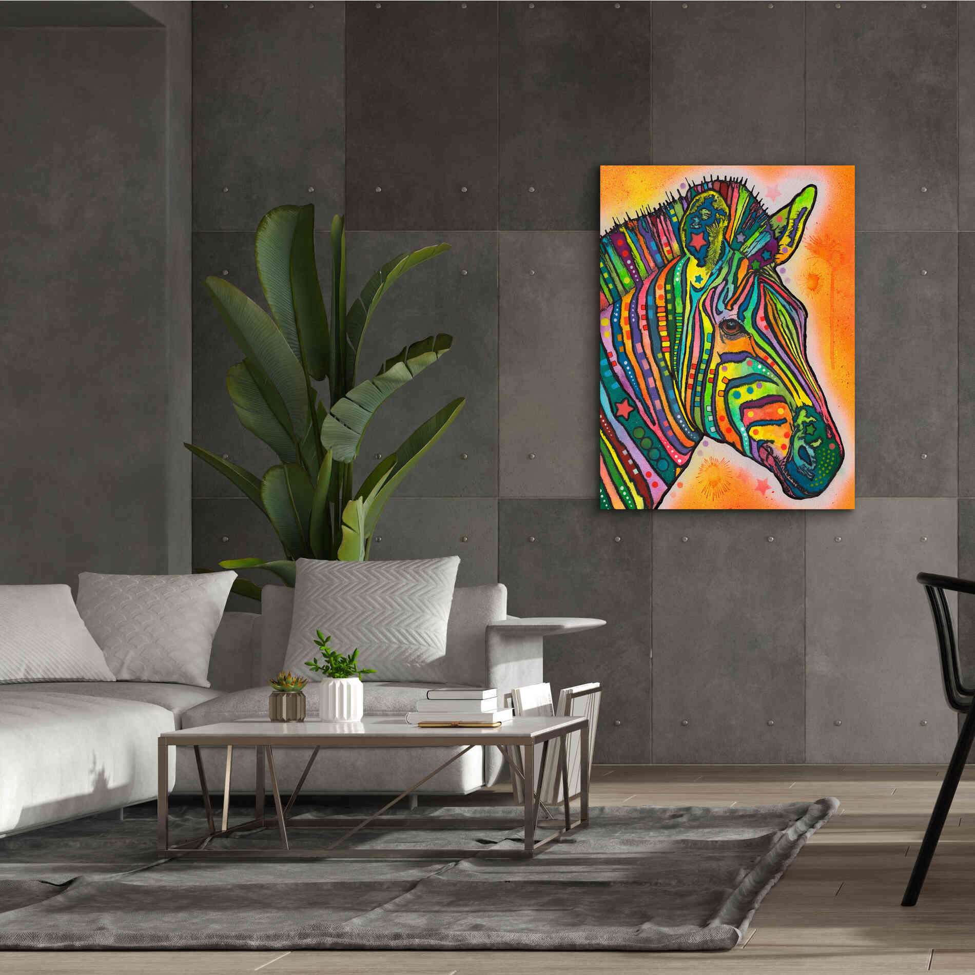 'Zebra' by Dean Russo, Giclee Canvas Wall Art,40x54
