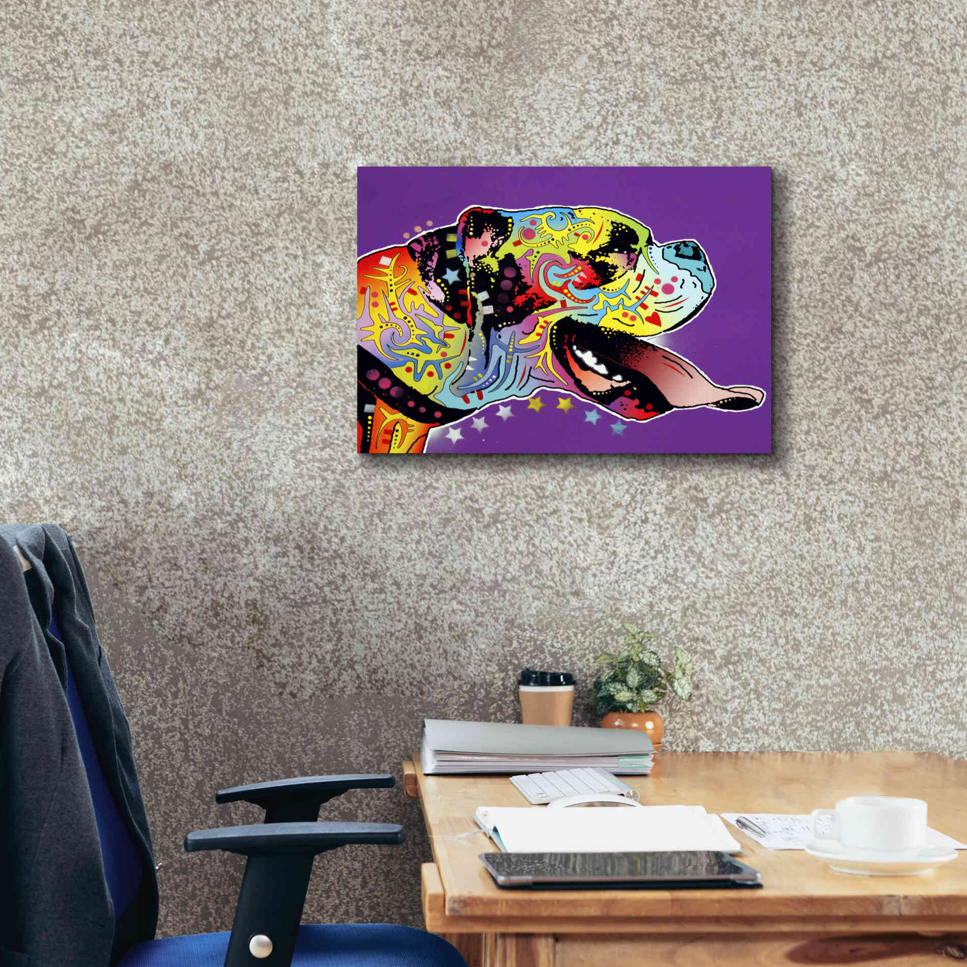 'Happy Boxer' by Dean Russo, Giclee Canvas Wall Art,26x18