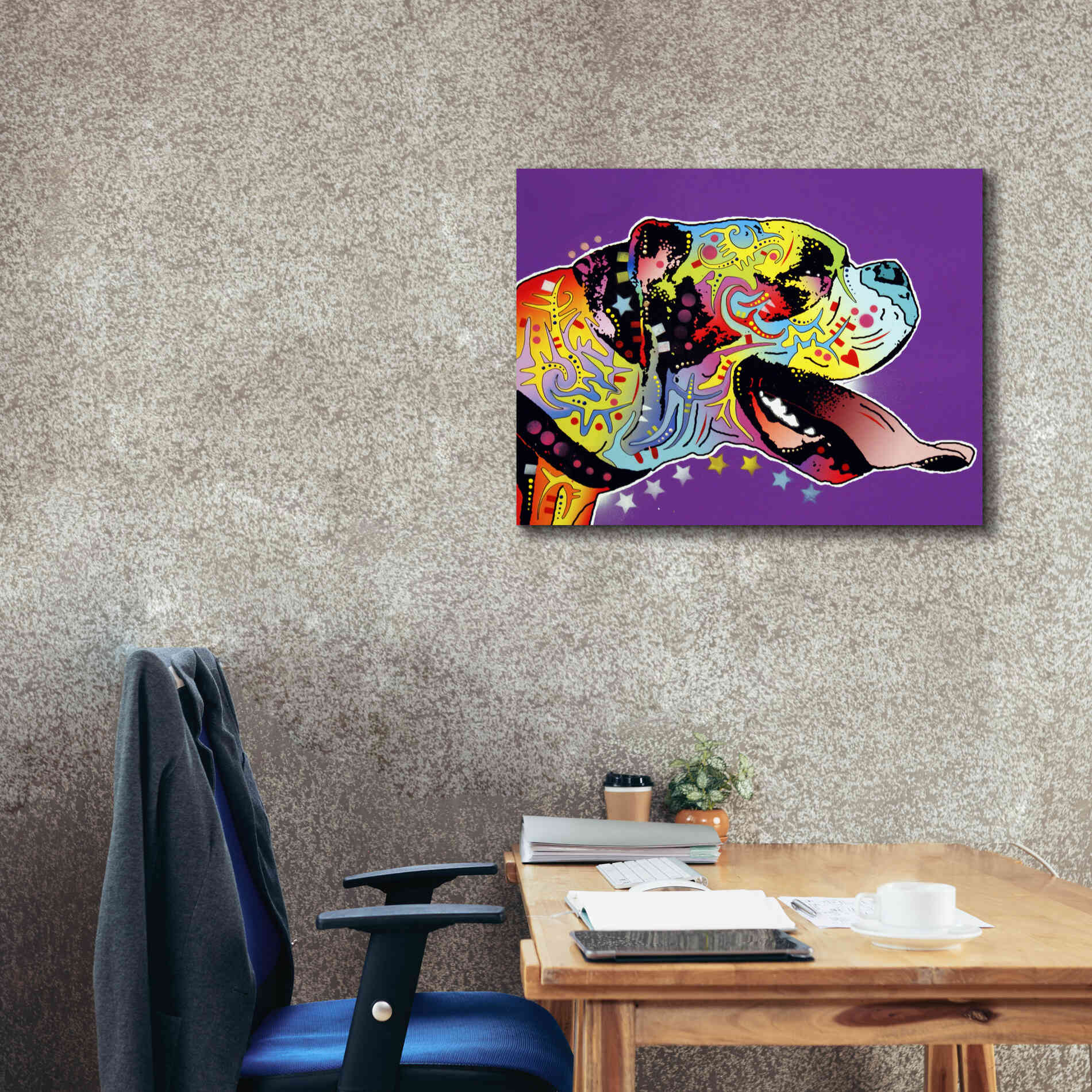 'Happy Boxer' by Dean Russo, Giclee Canvas Wall Art,34x26