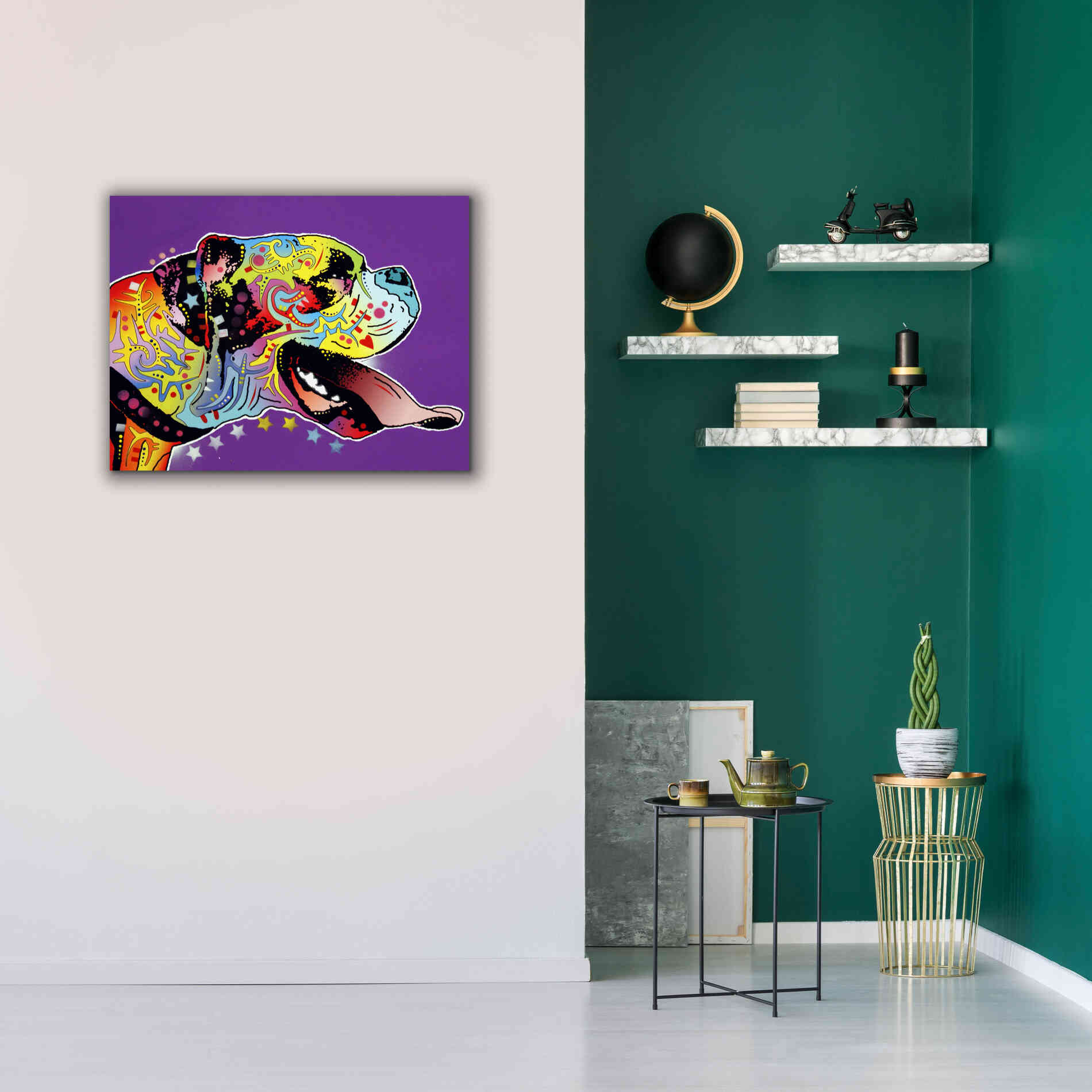 'Happy Boxer' by Dean Russo, Giclee Canvas Wall Art,34x26