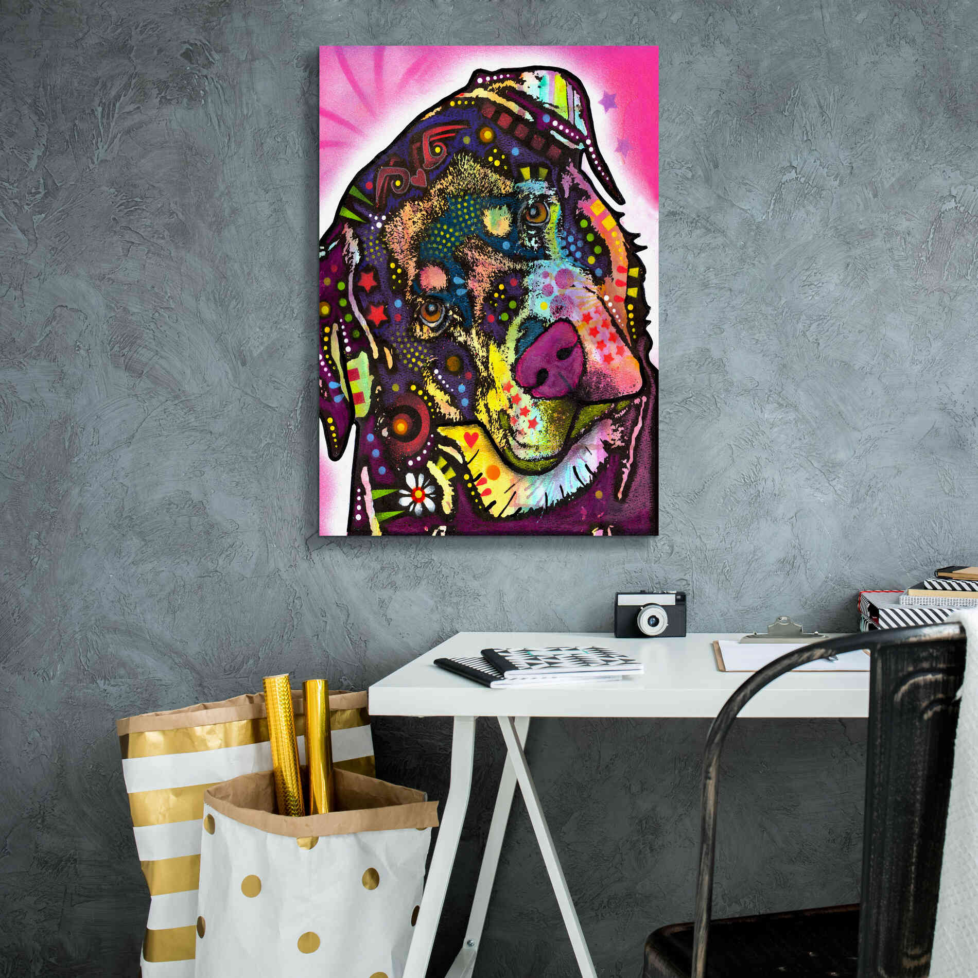 'Rottie' by Dean Russo, Giclee Canvas Wall Art,18x26