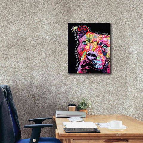 Image of 'Thoughtful Pit Bull' by Dean Russo, Giclee Canvas Wall Art,20x24