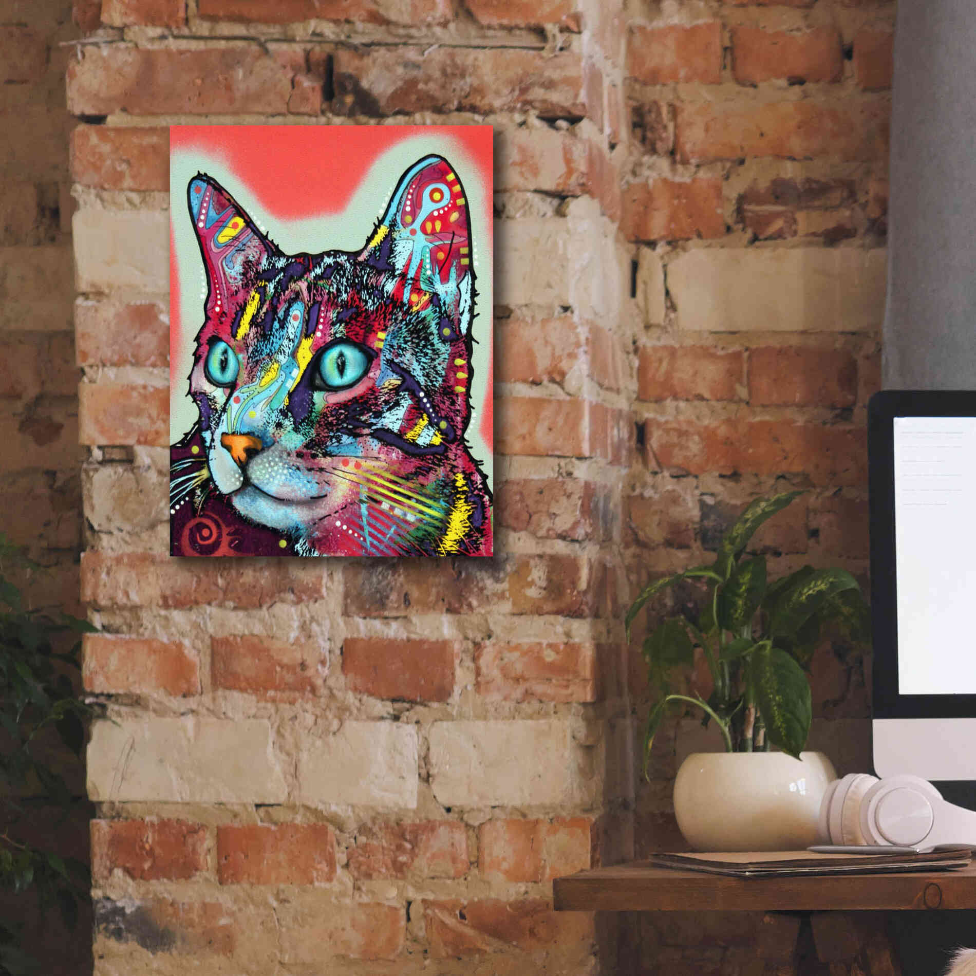 'Curious Cat' by Dean Russo, Giclee Canvas Wall Art,12x16