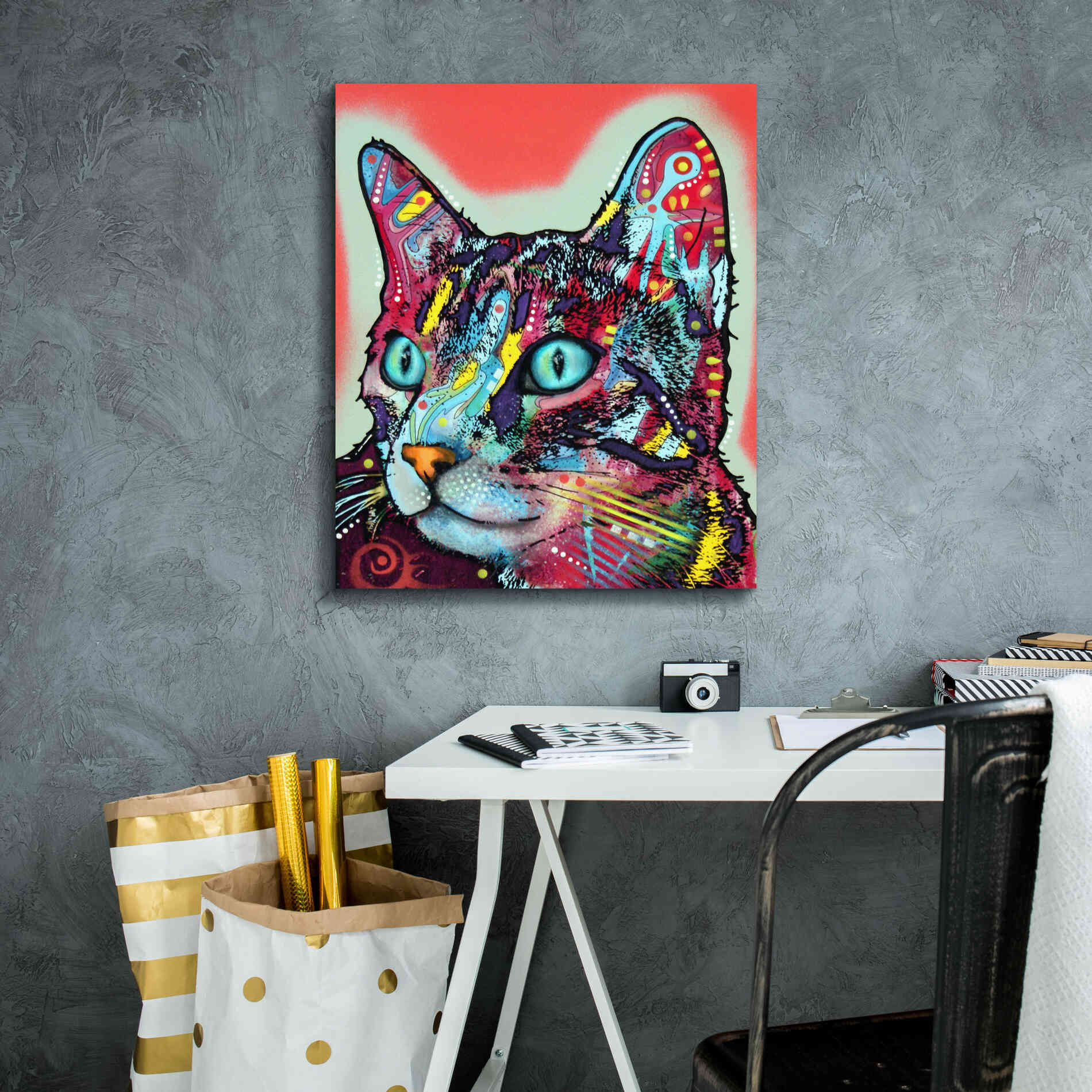 'Curious Cat' by Dean Russo, Giclee Canvas Wall Art,20x24
