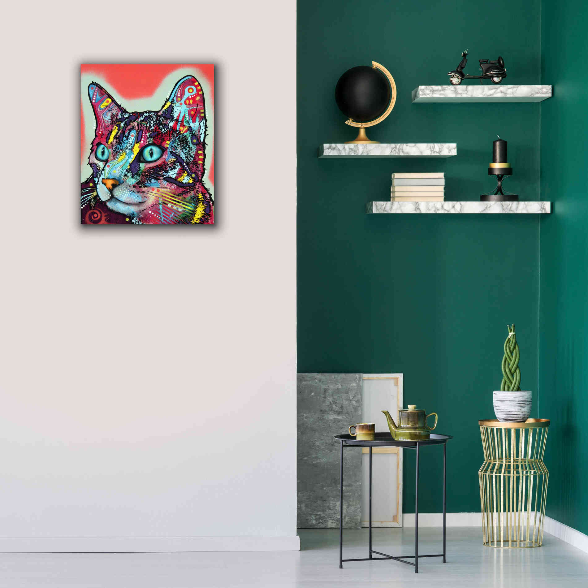 'Curious Cat' by Dean Russo, Giclee Canvas Wall Art,20x24