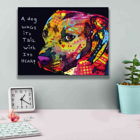 Image of 'Gratitude Pitbull' by Dean Russo, Giclee Canvas Wall Art,16x12