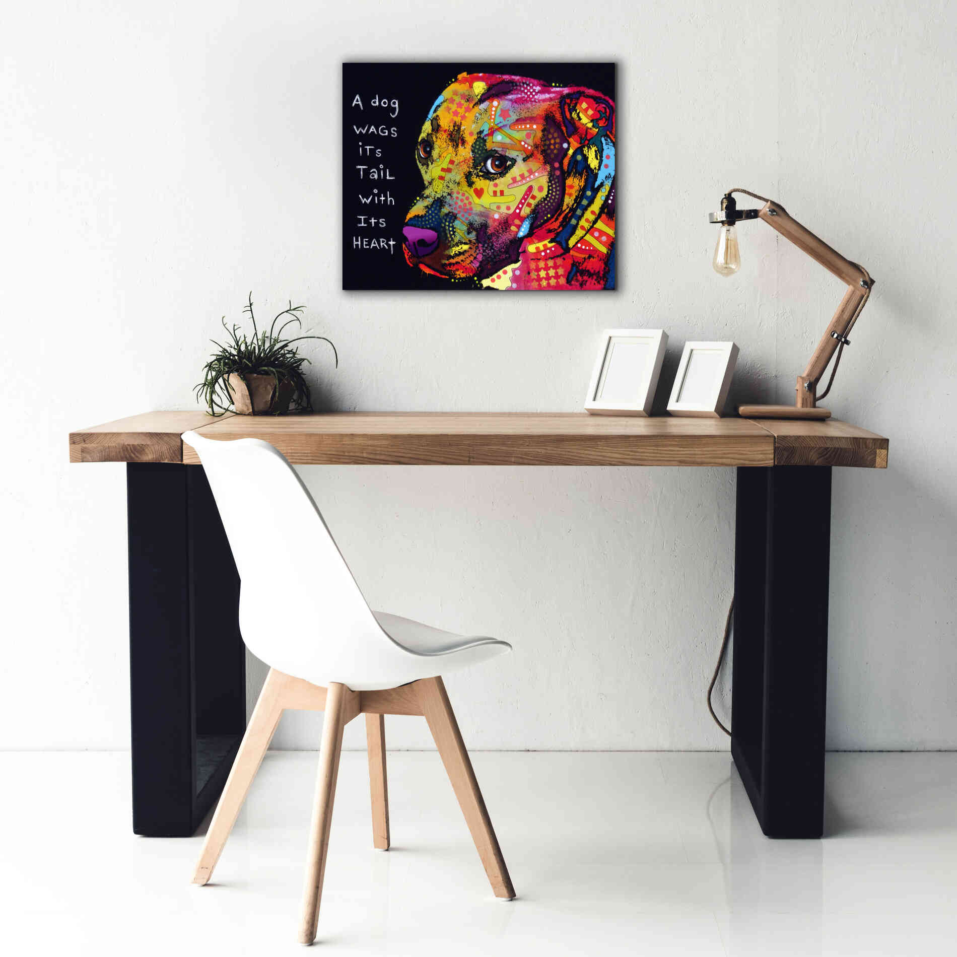 'Gratitude Pitbull' by Dean Russo, Giclee Canvas Wall Art,24x20