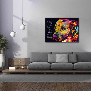 'Gratitude Pitbull' by Dean Russo, Giclee Canvas Wall Art,54x40