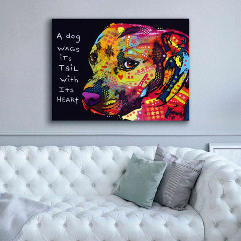 Image of 'Gratitude Pitbull' by Dean Russo, Giclee Canvas Wall Art,54x40