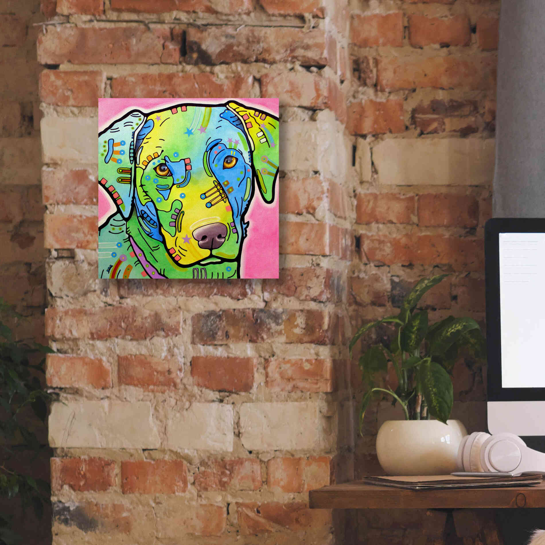 'Labrador' by Dean Russo, Giclee Canvas Wall Art,12x12