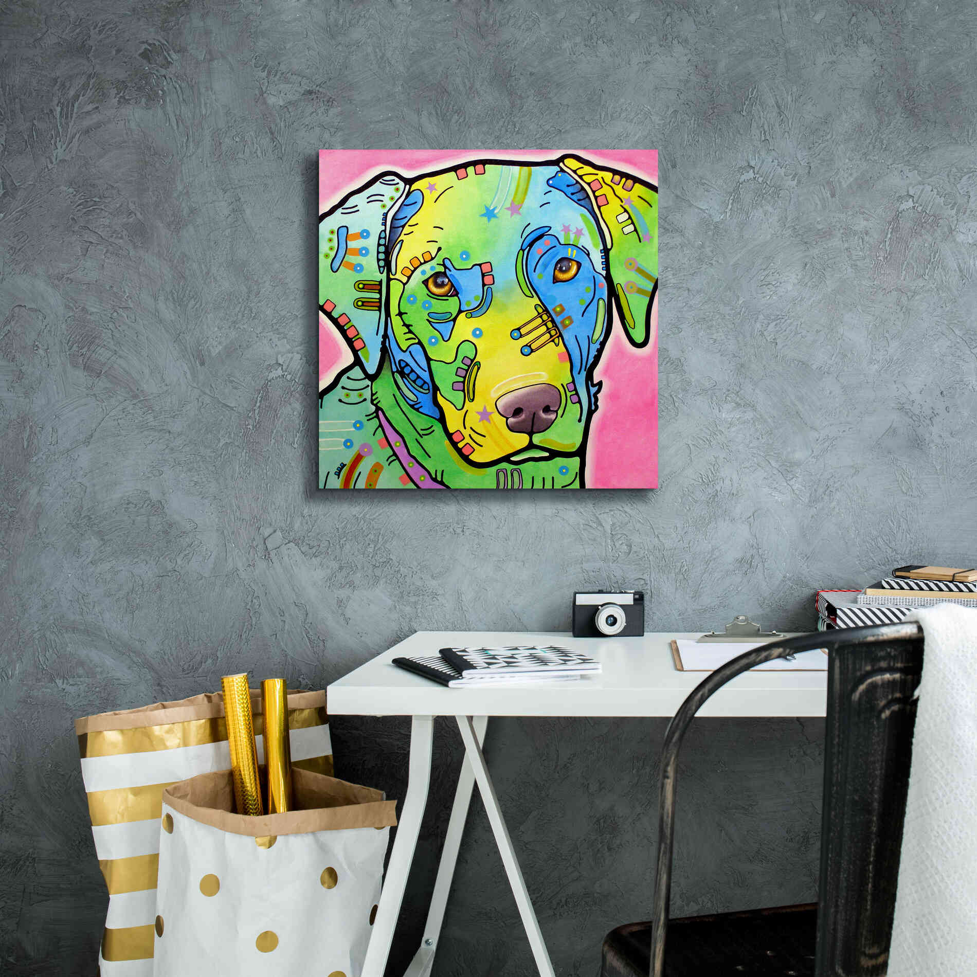'Labrador' by Dean Russo, Giclee Canvas Wall Art,18x18