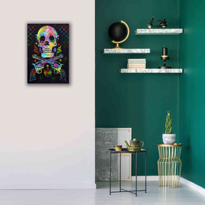 'Skull & Guns' by Dean Russo, Giclee Canvas Wall Art,18x26