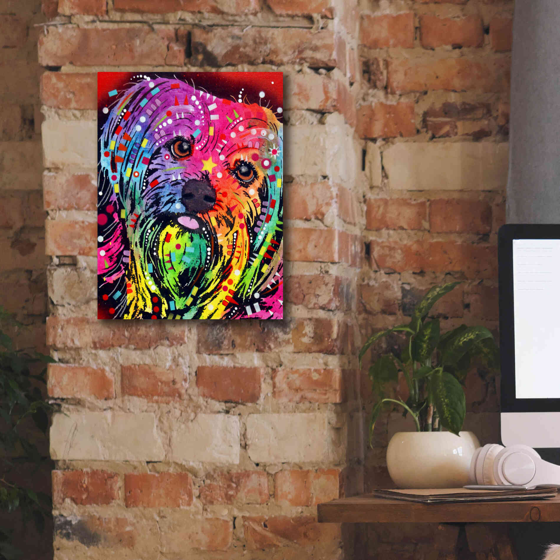 'Yorkie 2' by Dean Russo, Giclee Canvas Wall Art,12x16