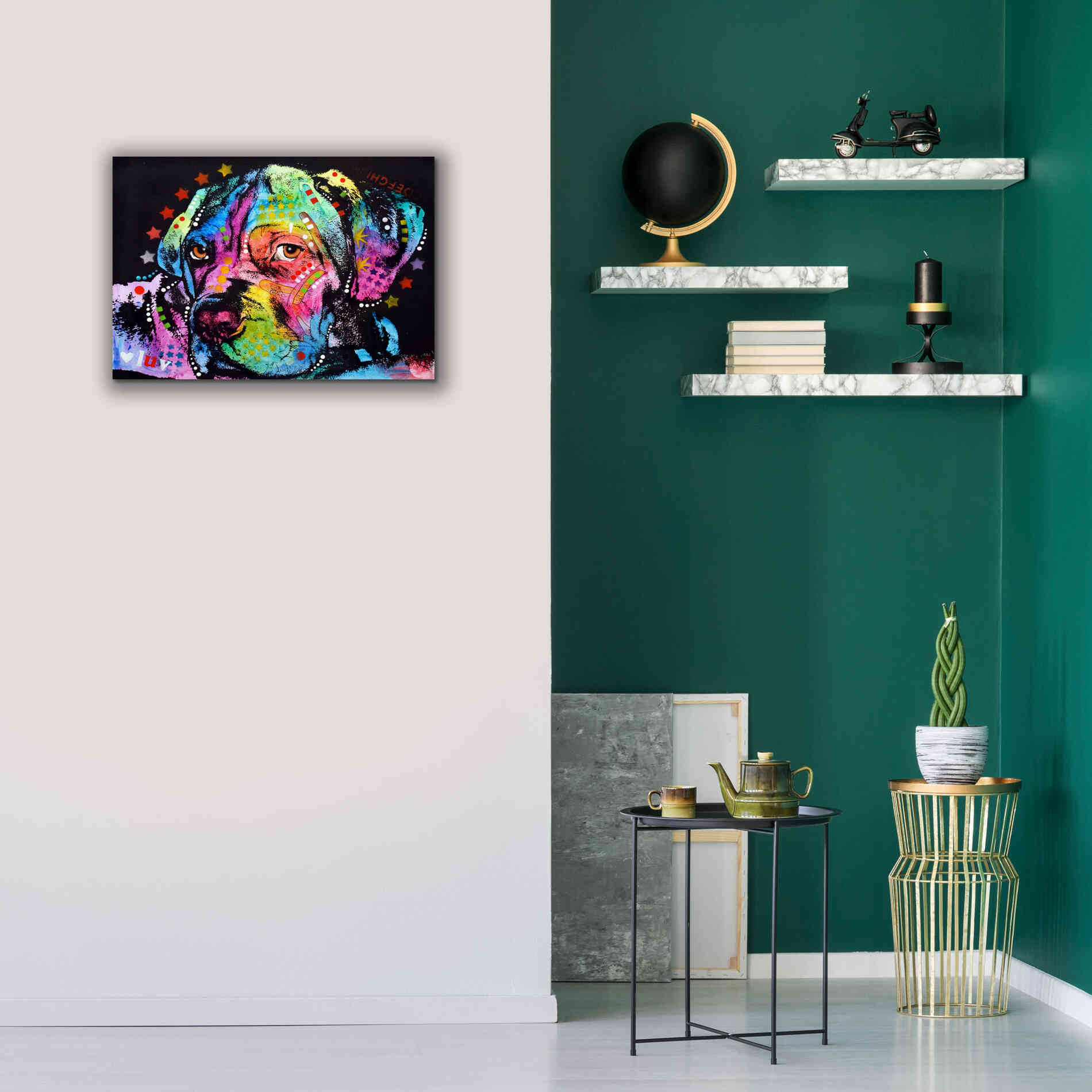 'Young Mastiff' by Dean Russo, Giclee Canvas Wall Art,26x18