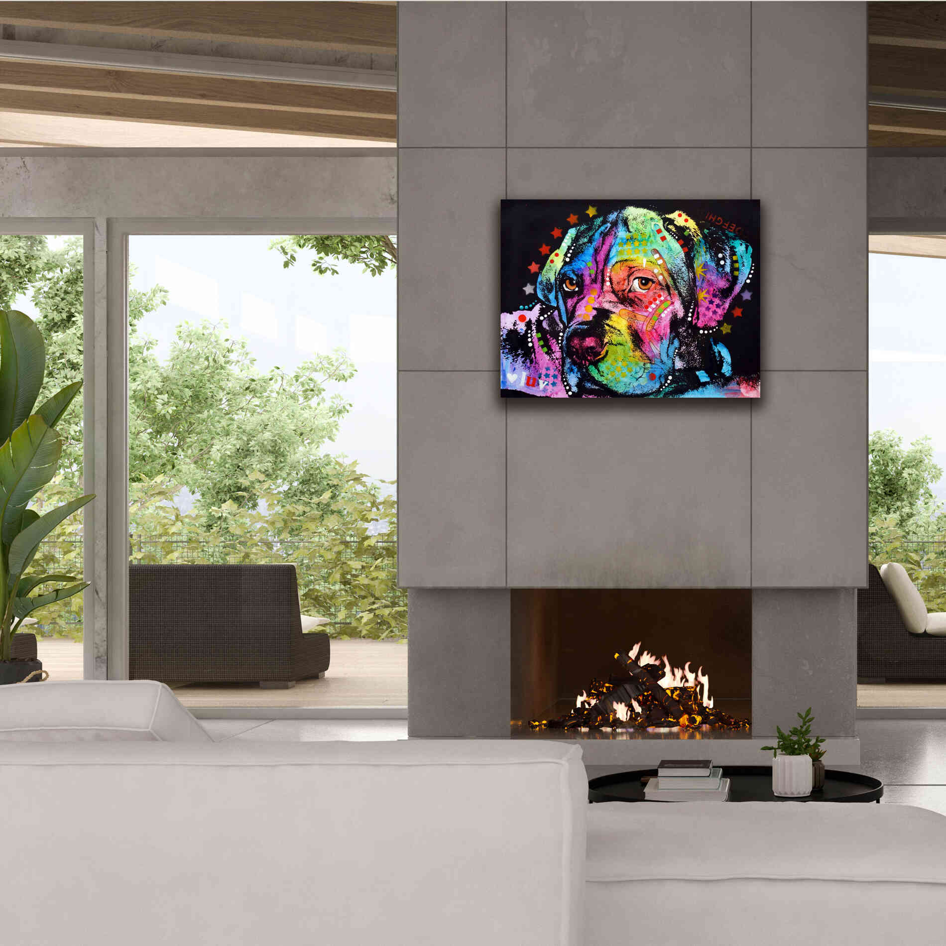 'Young Mastiff' by Dean Russo, Giclee Canvas Wall Art,34x26