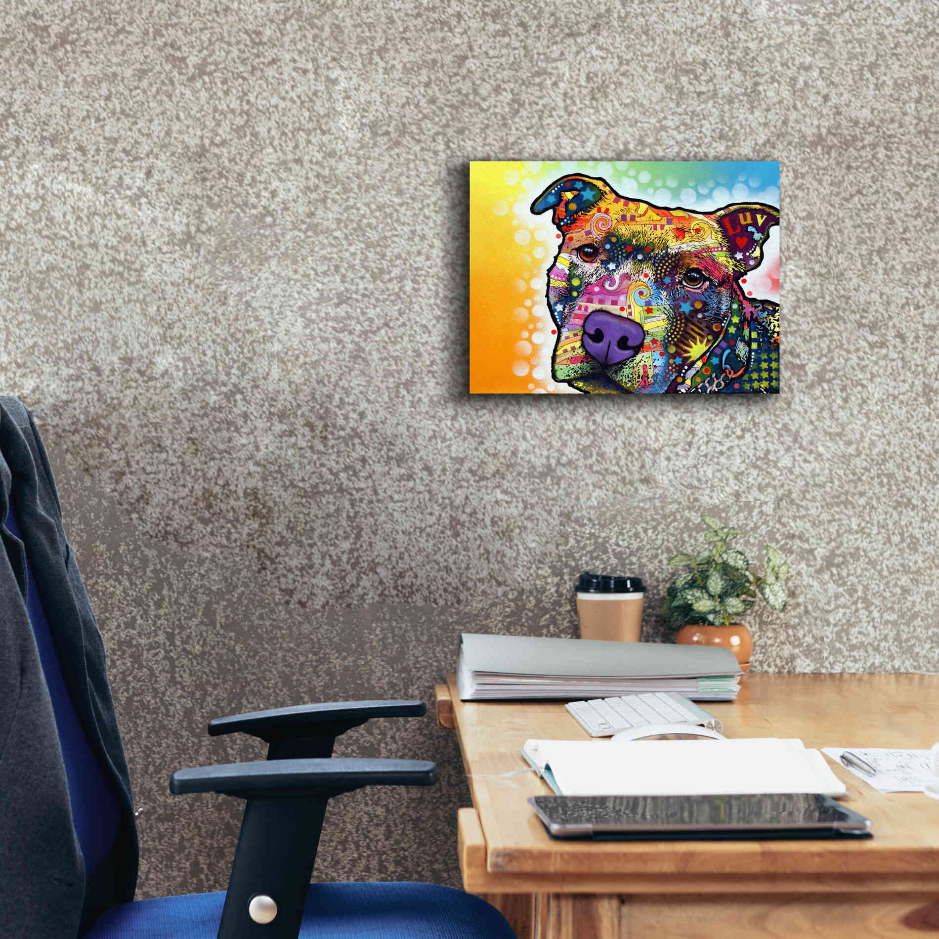 'Contemplative Pit' by Dean Russo, Giclee Canvas Wall Art,16x12