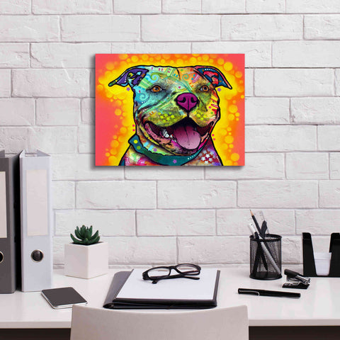 Image of 'Dewey Pit Bull' by Dean Russo, Giclee Canvas Wall Art,16x12