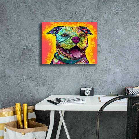 Image of 'Dewey Pit Bull' by Dean Russo, Giclee Canvas Wall Art,16x12