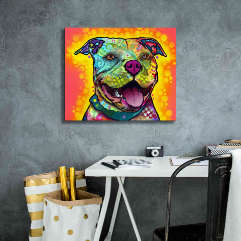 Image of 'Dewey Pit Bull' by Dean Russo, Giclee Canvas Wall Art,24x20