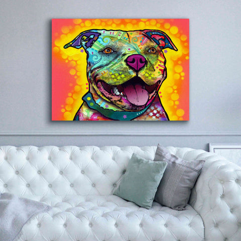 Image of 'Dewey Pit Bull' by Dean Russo, Giclee Canvas Wall Art,54x40