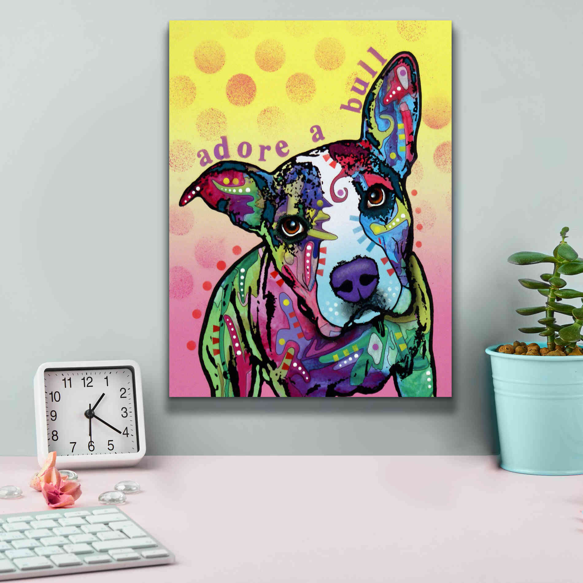 'Adoreabull' by Dean Russo, Giclee Canvas Wall Art,12x16