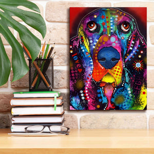 'Basset 2' by Dean Russo, Giclee Canvas Wall Art,12x16