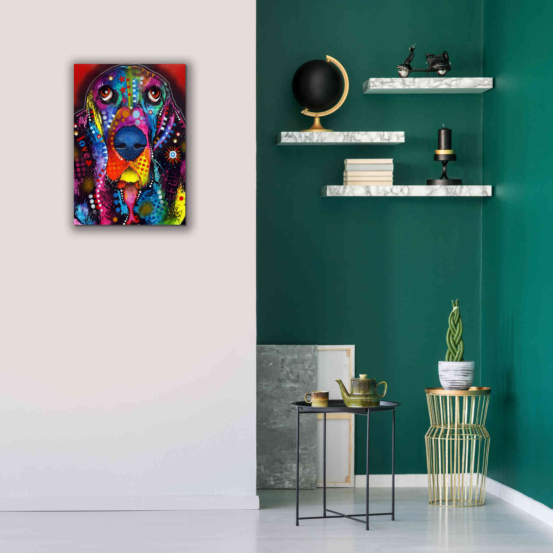 'Basset 2' by Dean Russo, Giclee Canvas Wall Art,18x26