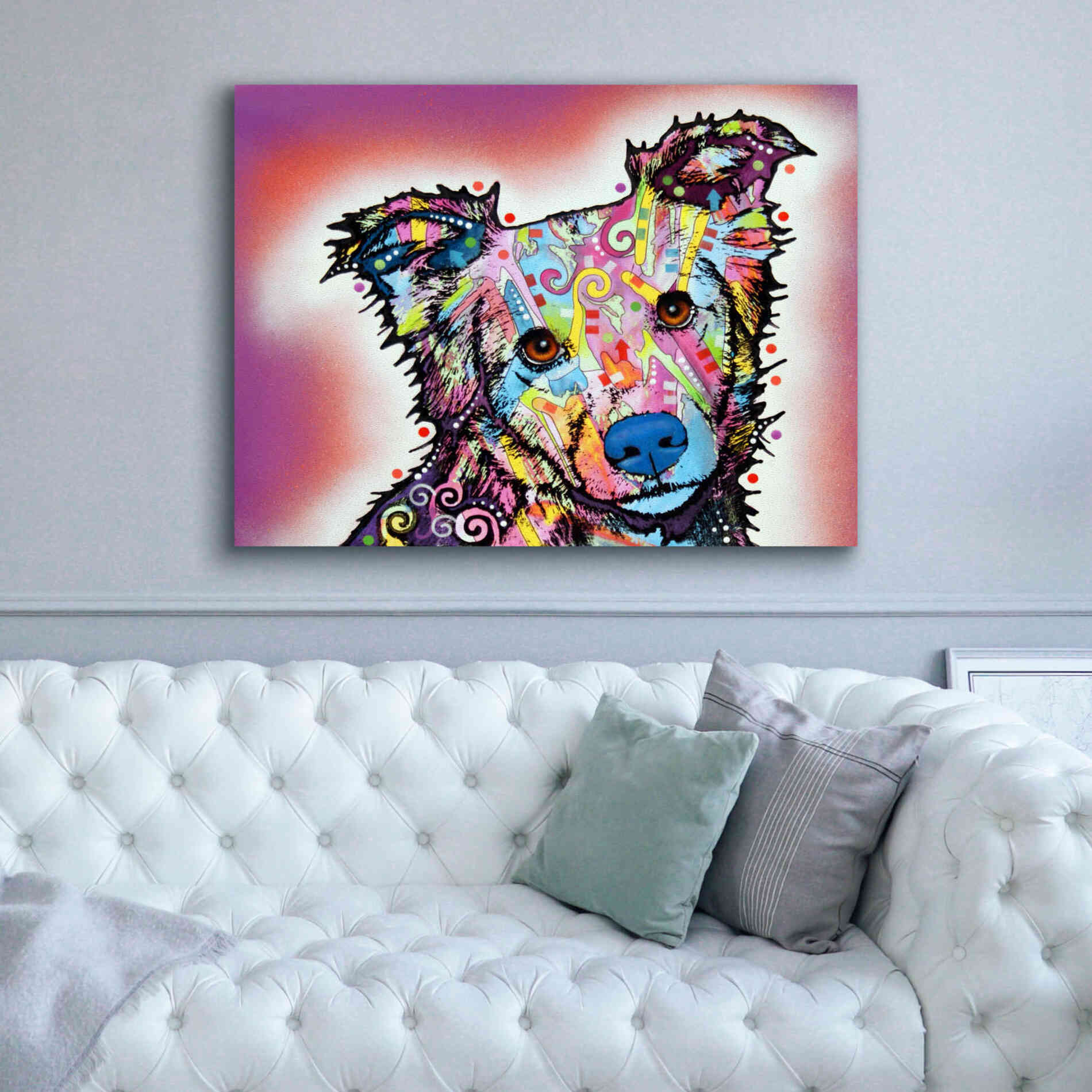 'Collied' by Dean Russo, Giclee Canvas Wall Art,54x40