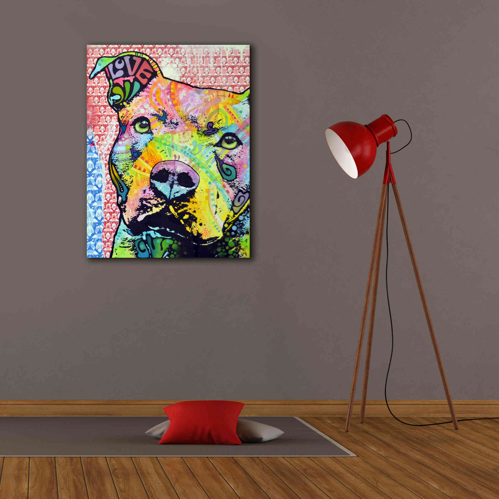 'Thoughtful Pit Bull This Years Love 2013 Part 1' by Dean Russo, Giclee Canvas Wall Art,26x34