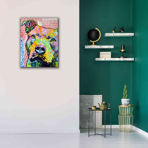 Image of 'Thoughtful Pit Bull This Years Love 2013 Part 1' by Dean Russo, Giclee Canvas Wall Art,26x34