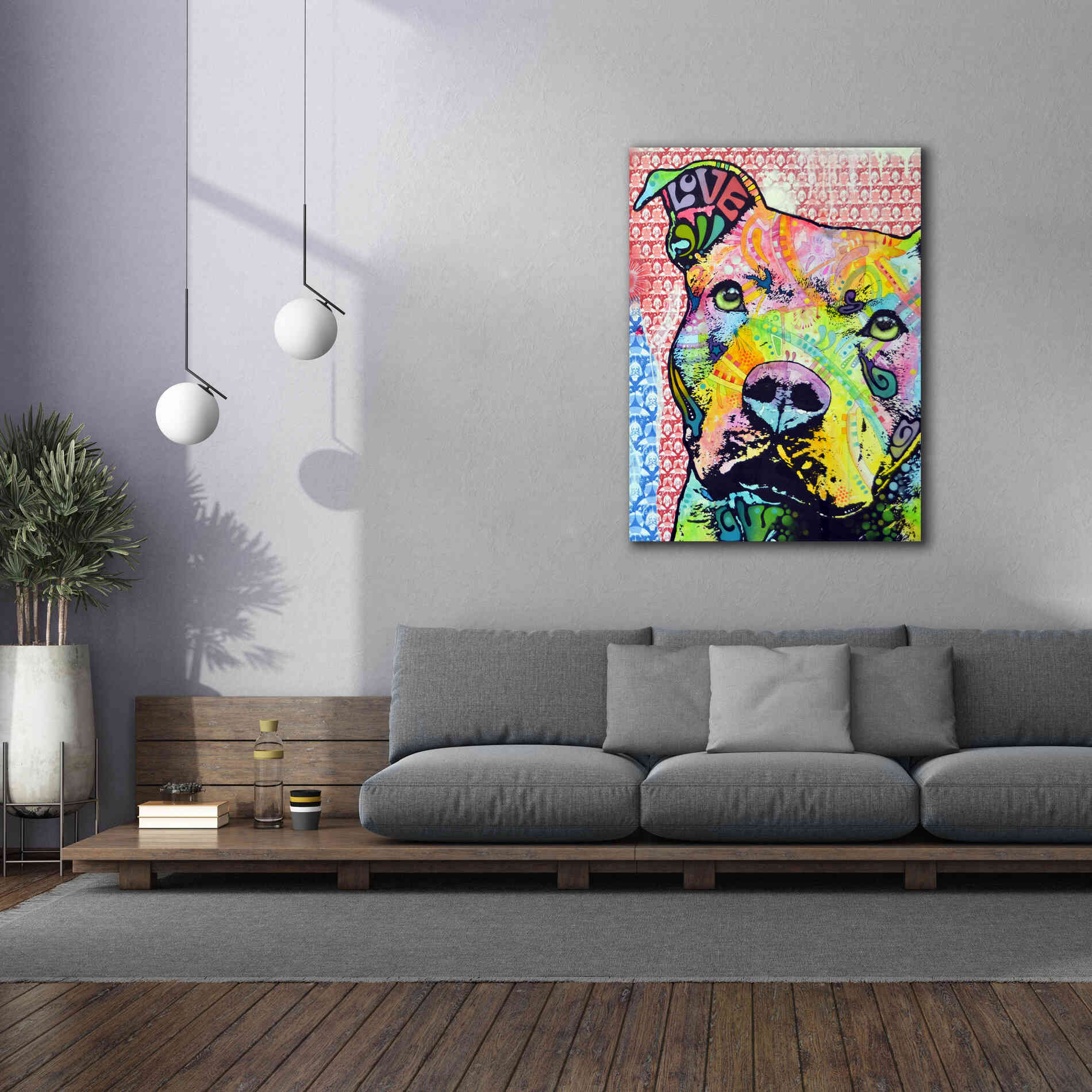 'Thoughtful Pit Bull This Years Love 2013 Part 1' by Dean Russo, Giclee Canvas Wall Art,40x54