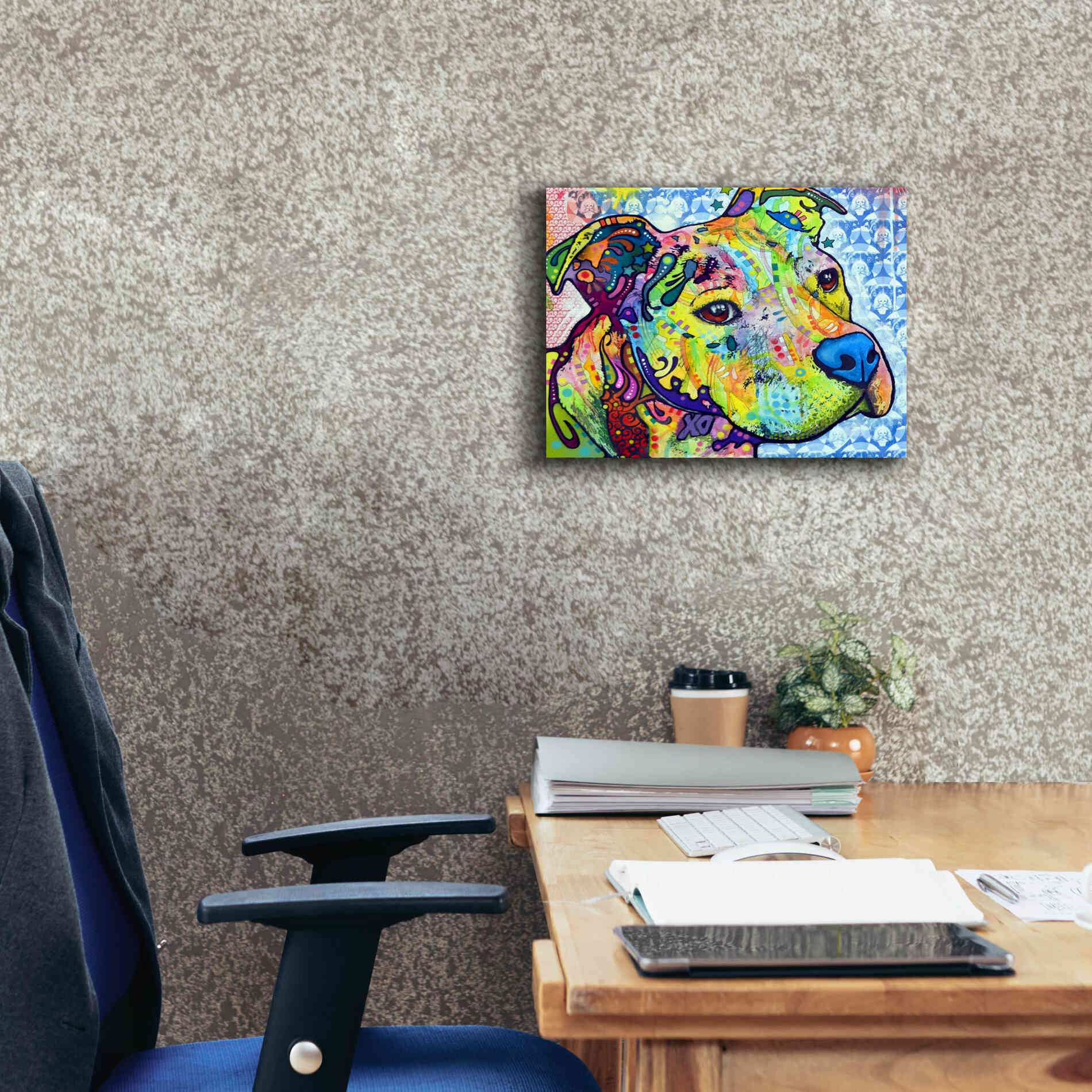 'Thoughtful Pit Bull This Years Love 2013 Part 2' by Dean Russo, Giclee Canvas Wall Art,16x12