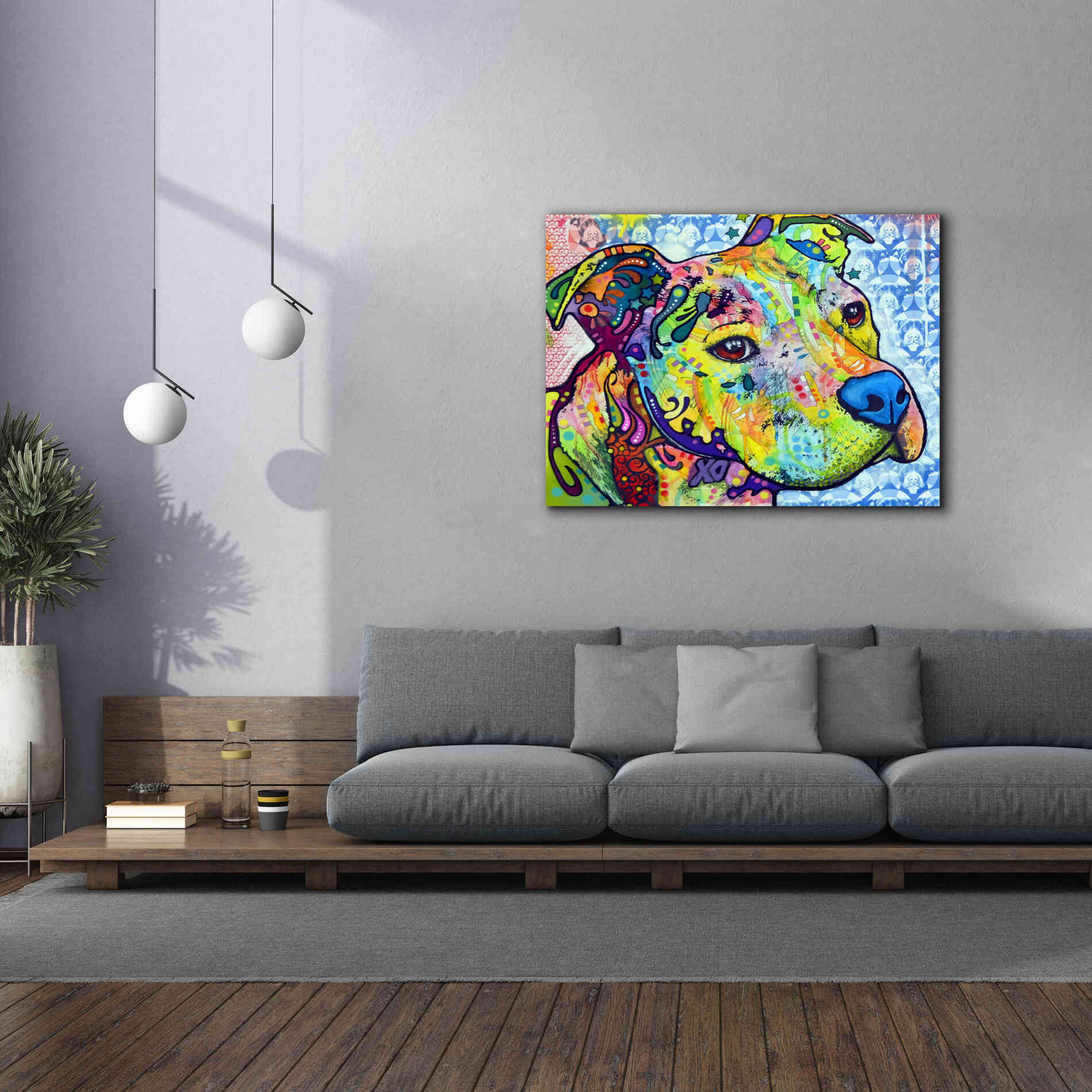 'Thoughtful Pit Bull This Years Love 2013 Part 2' by Dean Russo, Giclee Canvas Wall Art,54x40