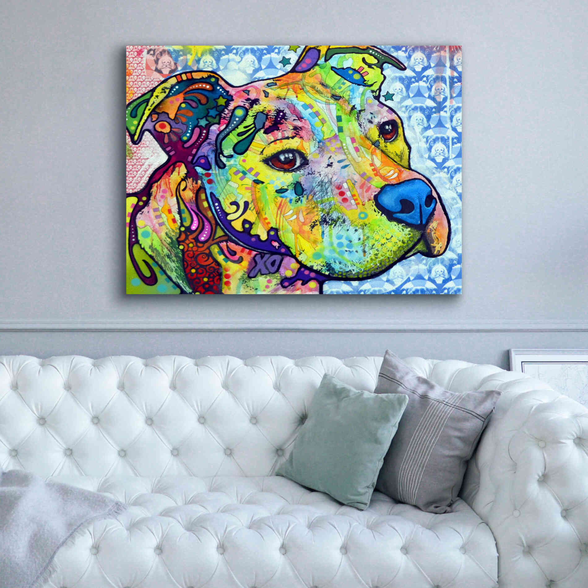 'Thoughtful Pit Bull This Years Love 2013 Part 2' by Dean Russo, Giclee Canvas Wall Art,54x40