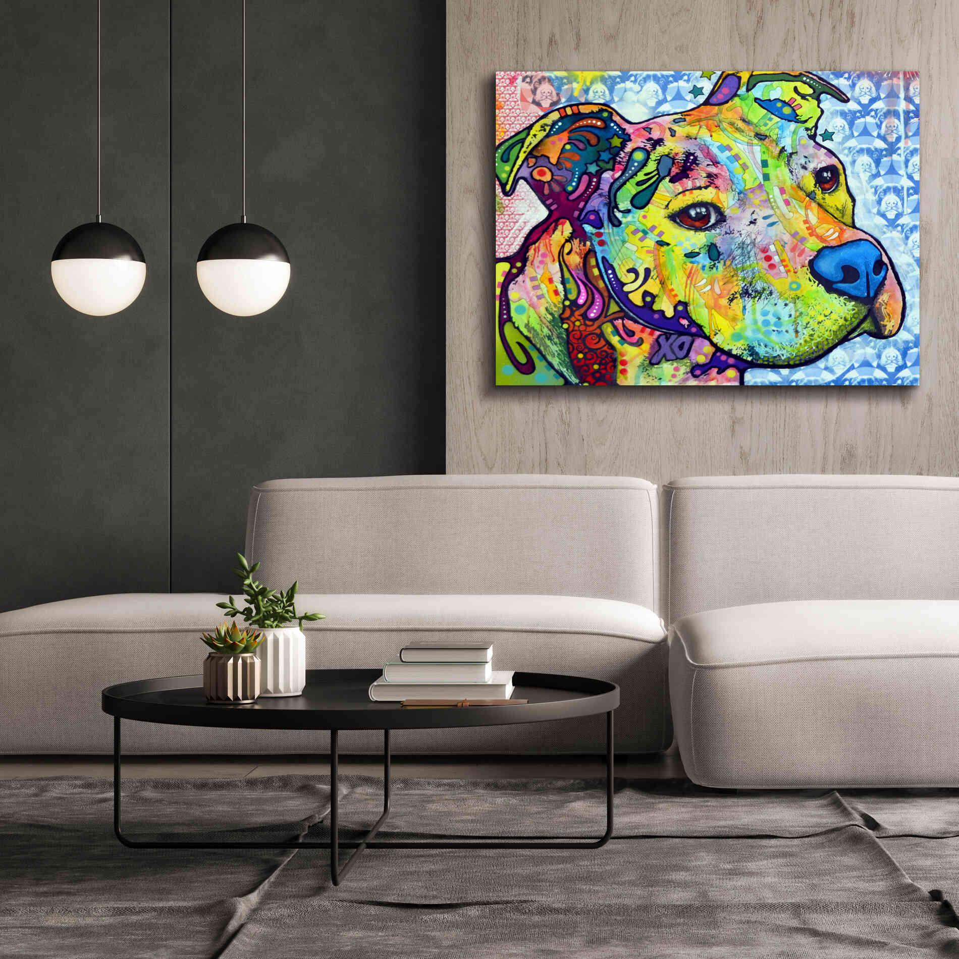 'Thoughtful Pit Bull This Years Love 2013 Part 2' by Dean Russo, Giclee Canvas Wall Art,54x40