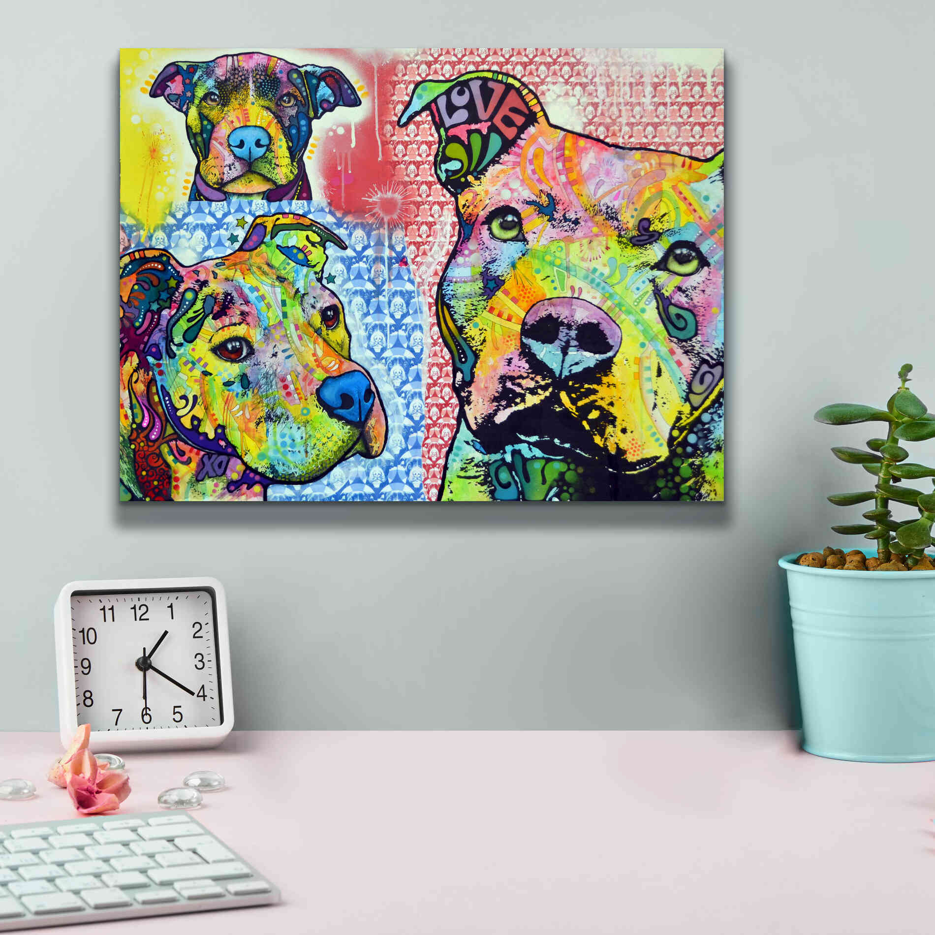 'Thoughtful Pit Bull This Years Love 2013 Part 3' by Dean Russo, Giclee Canvas Wall Art,16x12