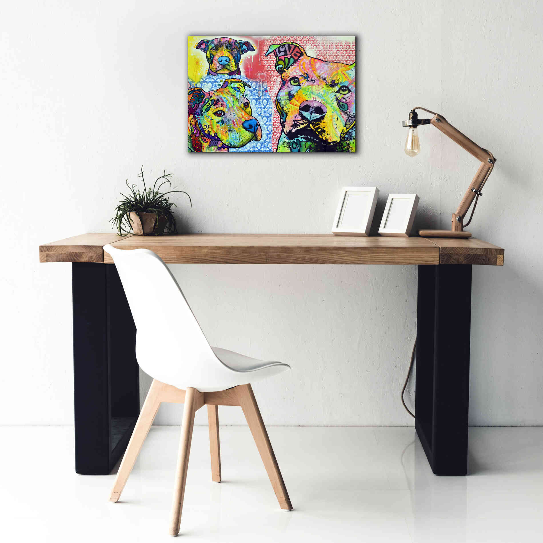 'Thoughtful Pit Bull This Years Love 2013 Part 3' by Dean Russo, Giclee Canvas Wall Art,26x18