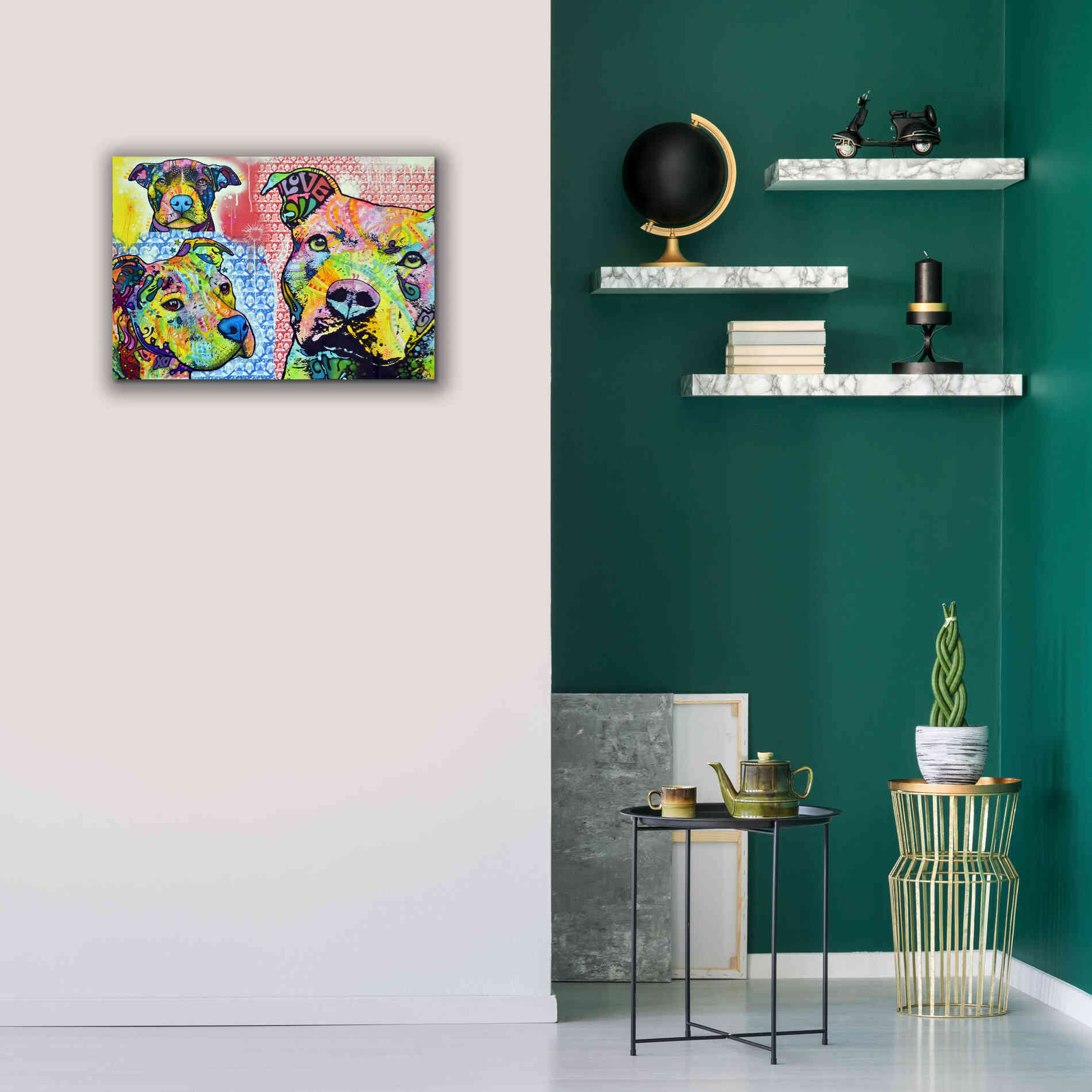 'Thoughtful Pit Bull This Years Love 2013 Part 3' by Dean Russo, Giclee Canvas Wall Art,26x18