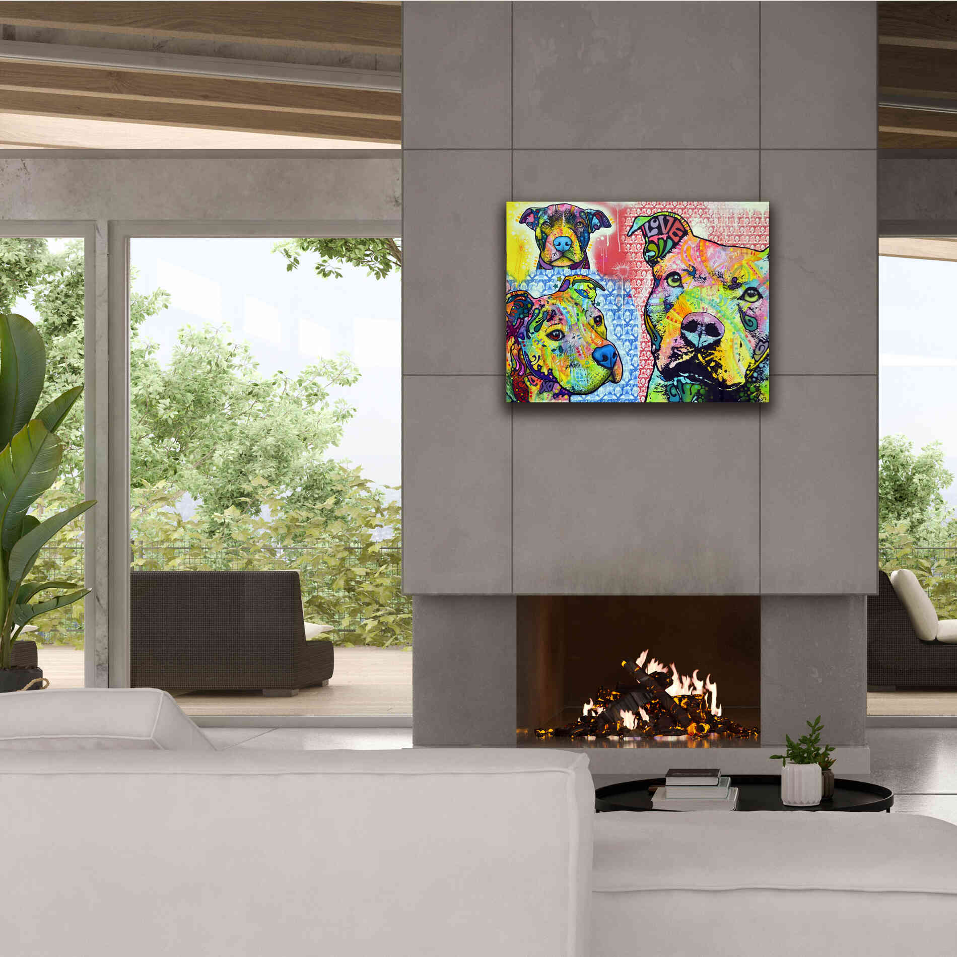 'Thoughtful Pit Bull This Years Love 2013 Part 3' by Dean Russo, Giclee Canvas Wall Art,34x26
