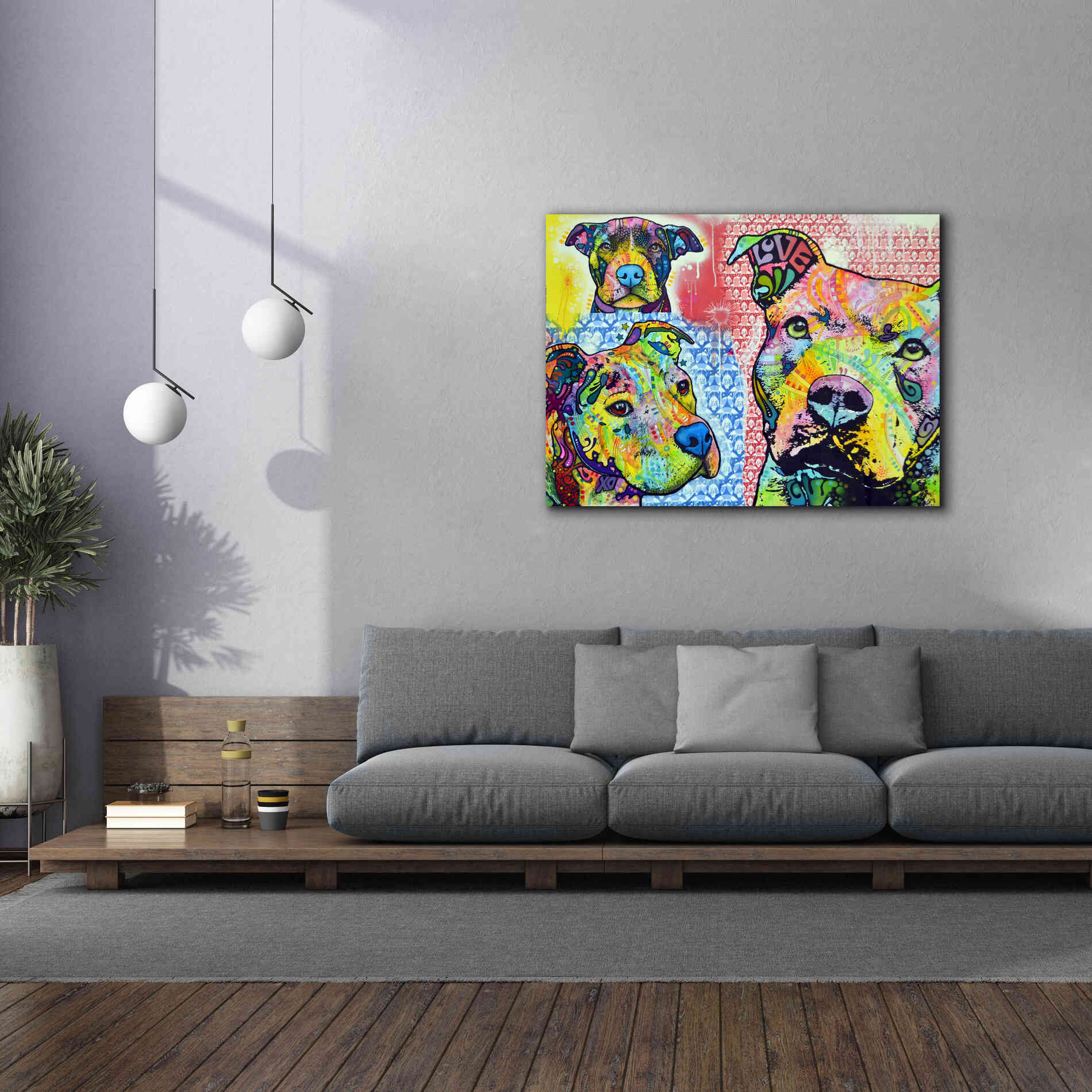 'Thoughtful Pit Bull This Years Love 2013 Part 3' by Dean Russo, Giclee Canvas Wall Art,54x40