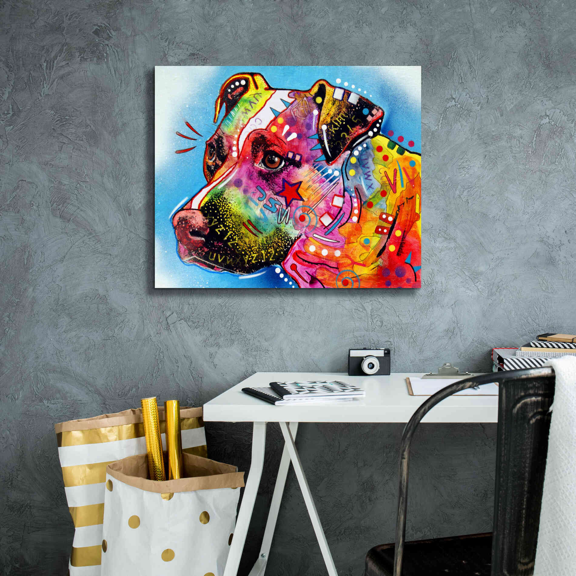 'Pit Bull 1059' by Dean Russo, Giclee Canvas Wall Art,24x20