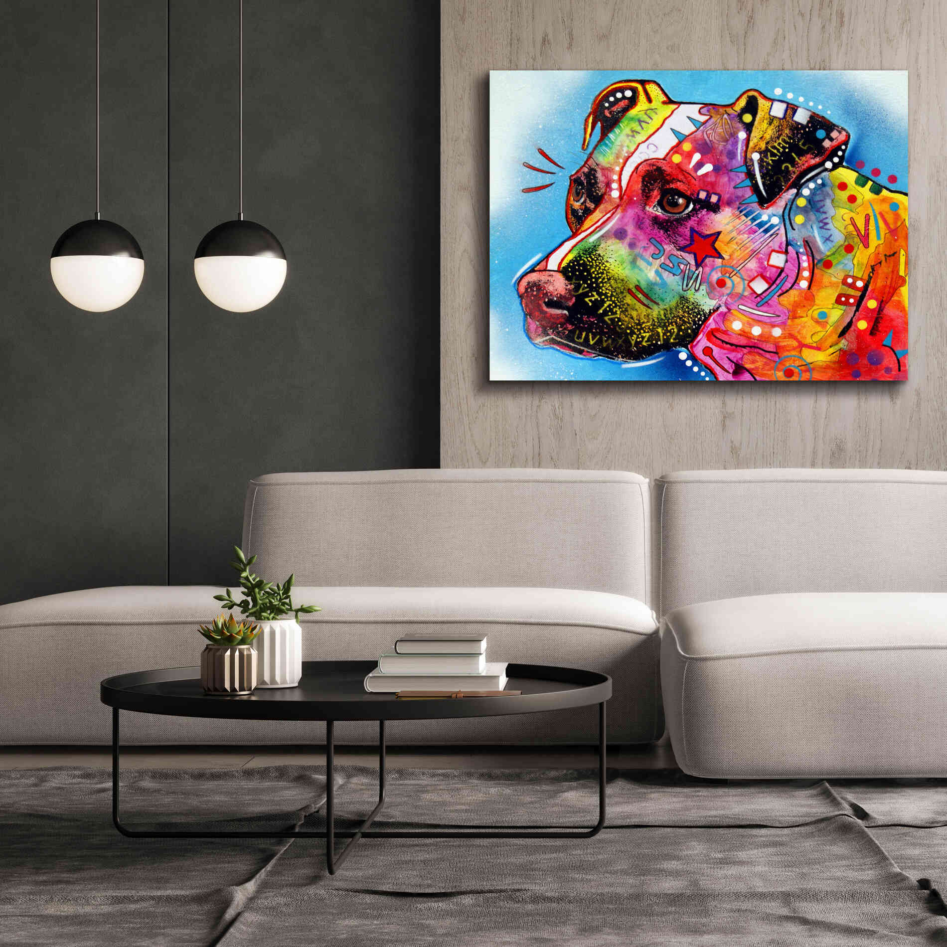 'Pit Bull 1059' by Dean Russo, Giclee Canvas Wall Art,54x40