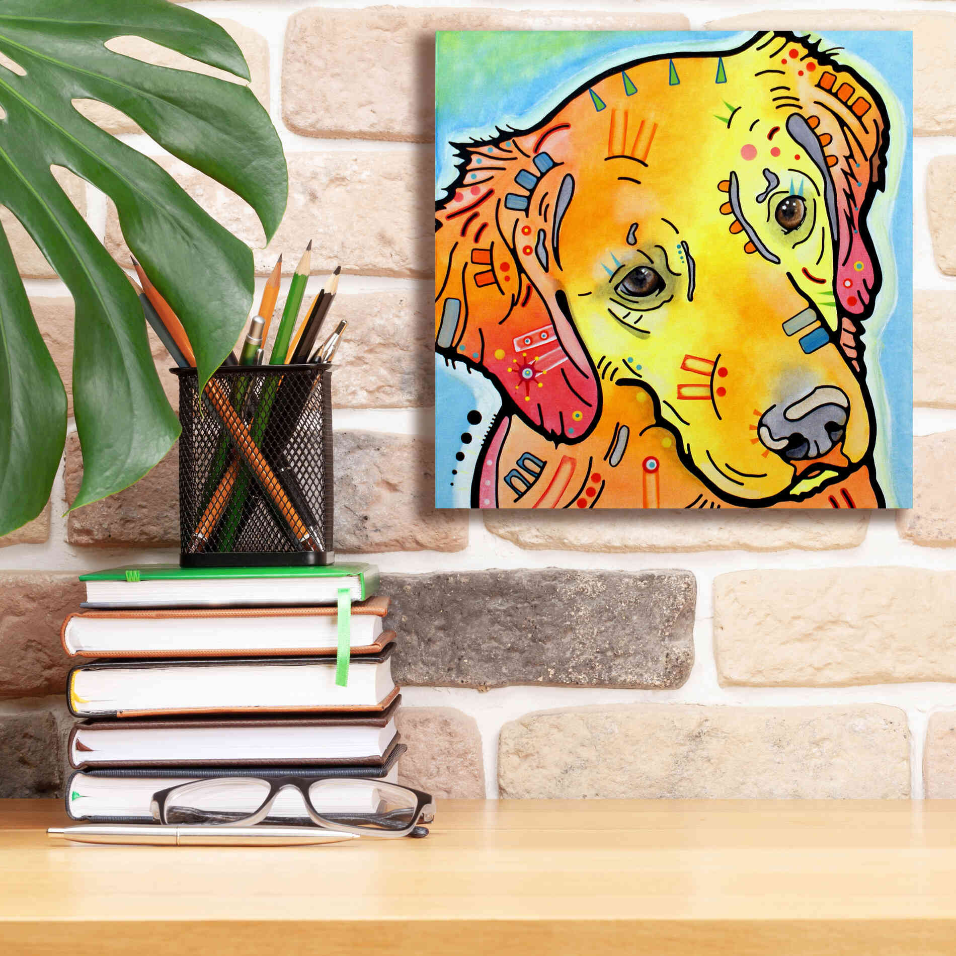 'The Golden(Ish) Retriever' by Dean Russo, Giclee Canvas Wall Art,12x12