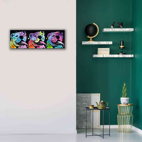 Image of '3 Bulldogs' by Dean Russo, Giclee Canvas Wall Art,36x12