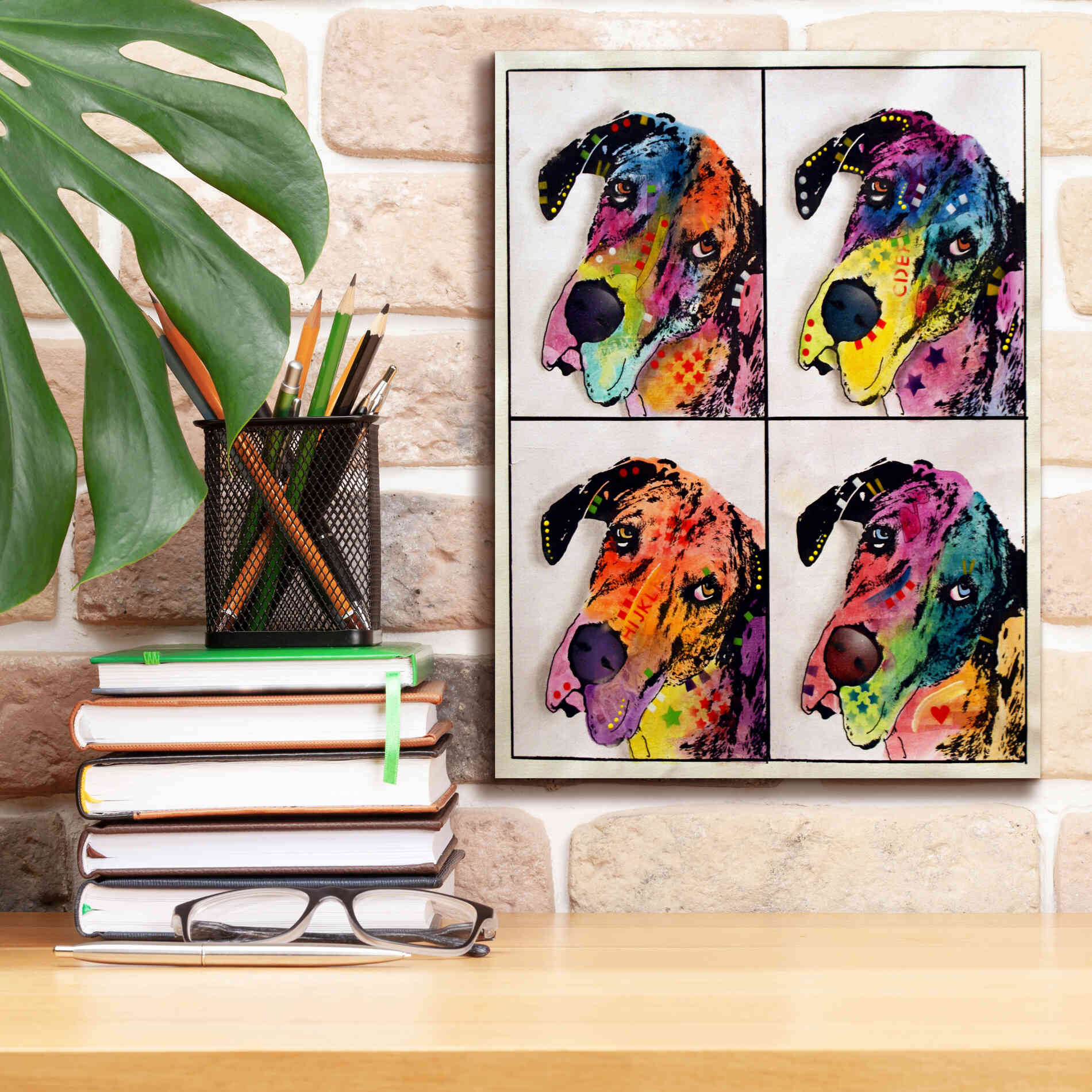 '4 Danes' by Dean Russo, Giclee Canvas Wall Art,12x16