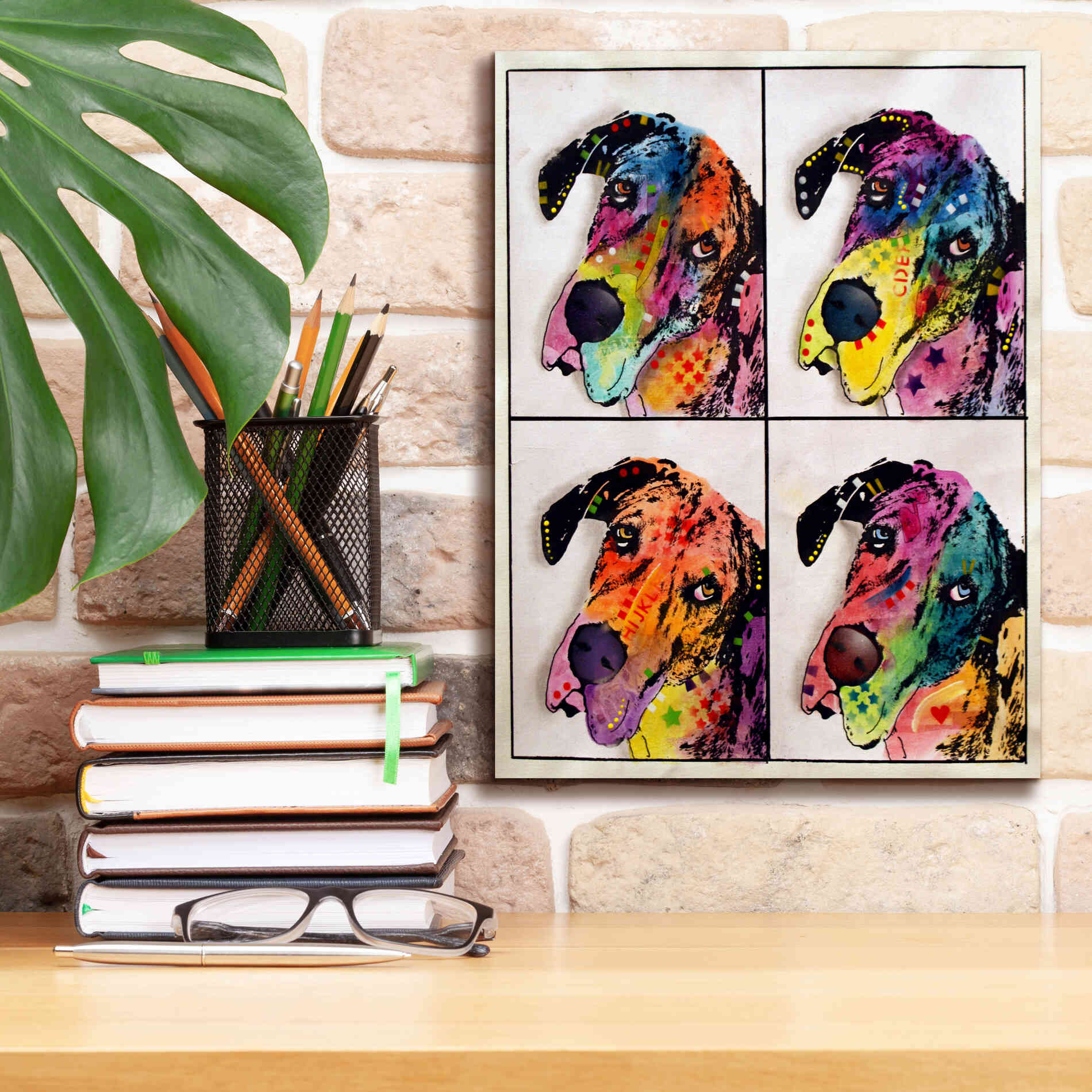 '4 Danes' by Dean Russo, Giclee Canvas Wall Art,12x16