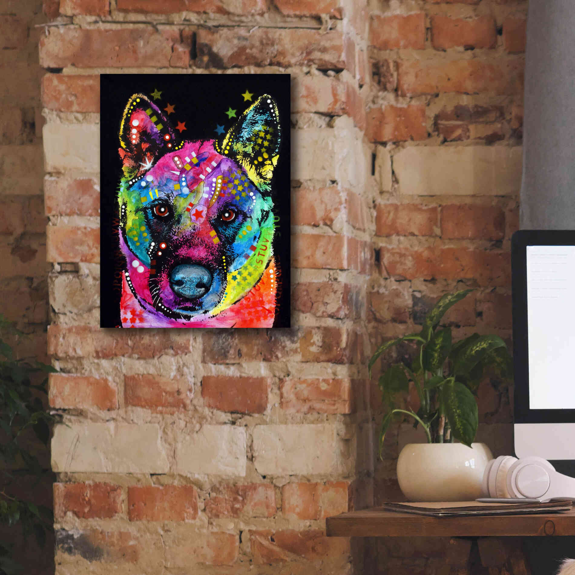 'Akita 2' by Dean Russo, Giclee Canvas Wall Art,12x16