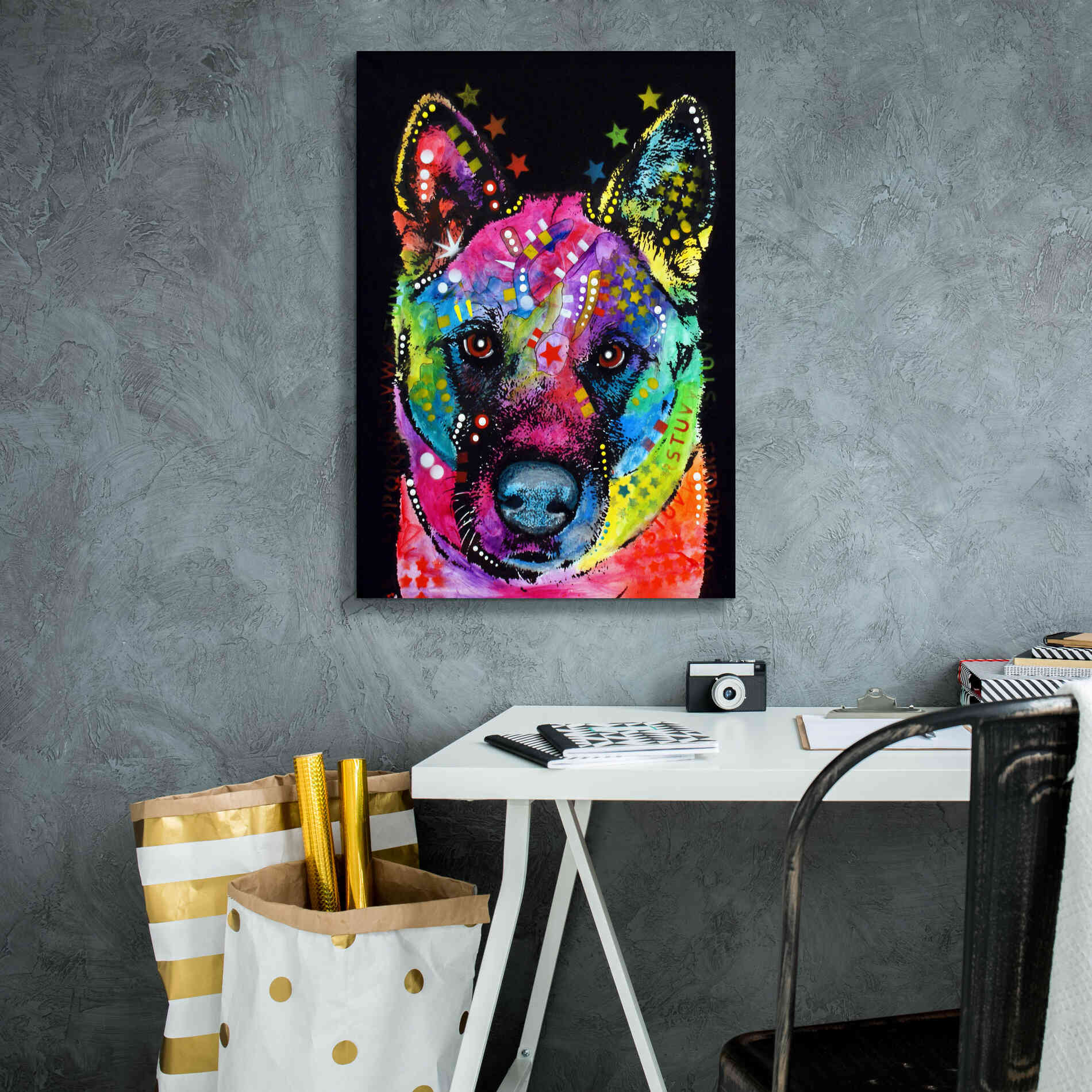 'Akita 2' by Dean Russo, Giclee Canvas Wall Art,18x26