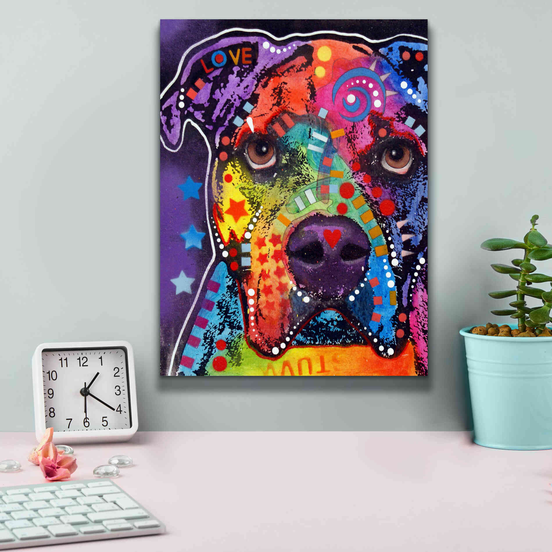 'American Bulldog 3' by Dean Russo, Giclee Canvas Wall Art,12x16